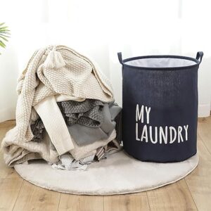 Drawstring Laundry Basket Waterproof Canvas Dirty Clothes Storage Foldable Toy Organizer(random color ) - Image 2