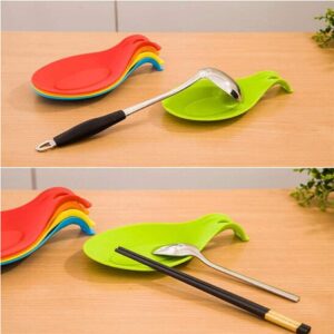 Flexible Silicone Heat Resistant Spoon Fork Mat (Random Color) - Image 2