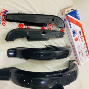 3 Pc Motorcycle Plastic Mudguards Plus Chain Cover Set Best Quality - 70cc Bike - Rust proof - Image 2
