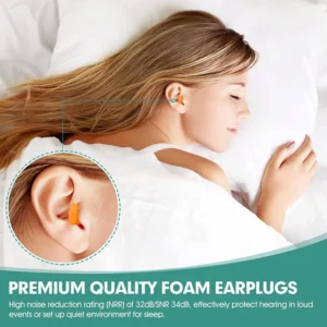 Foam Ear Plug for travel Anti Noise Reduction Removable Corded Soft Earplugs For Sleeping Hearing Ear Protection Earmuffs Noise Prevention For Airplane Travel (Pack Of 5) - Image 4