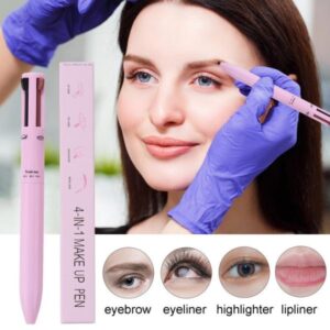 Multi-effect 4 In 1 Eyeliner Eyebrow Pencil Contour Pen Long Lasting Waterproof for girls, eyeliner lipstick highlighter brow liner all in one (Random Color) - Image 4
