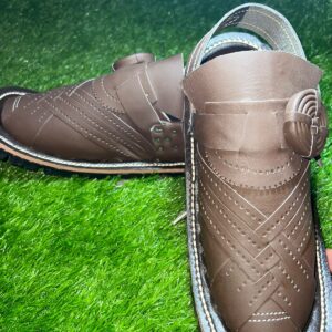 BALOCHI HANDMADE LEATHER GENTS SANDALS (Brown) - Image 2