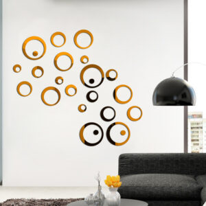 3D Mirror Wall Stickers Round Acrylic Wall Sticker (20 pcs) - Image 2