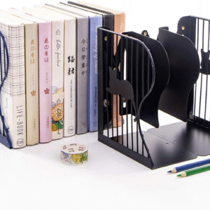 1 Pc Desktop Adjustable Bookends-Retractable Book Stand-Nonslip-for Decorative Bookends ( Random Color) - Image 2
