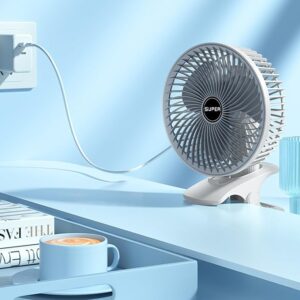 New portable 3 gears rechargeable desktop fan low noise air cooling handheld clipped circulator table fan Clip Fan USB Rechargeable Desk Fan with Sturdy Clamp, Quiet Operation, Strong Airflow with 360? Rotation for Home, Stroller, Office, Outdoor - Image 5