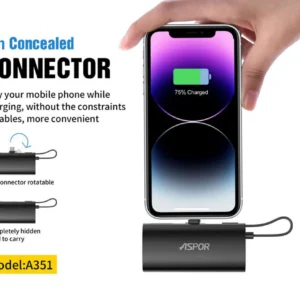 Aspor A351 2in1 Iphone & Type-C Flexible Portable Mini 5000mah Power Bank - Image 3