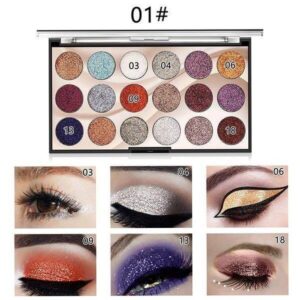 Miss Rose 18 Colors Sequins Glitter Powder High Gloss Pearly Eye shadow Palette - Image 4