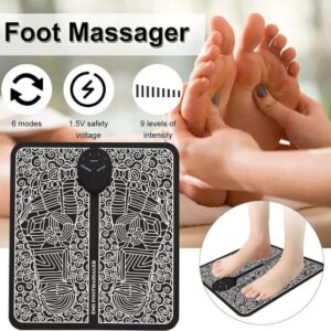 pack Of 2 Ems Butterfly Portable Neck Massager Rechargeable, And  Ms Foot Massager Pad Improve Blood Circulation - Image 1