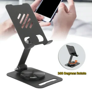 360-Degree Rotate Metal Desk Mobile Phone & Tablet Holder Stand (Random Color) - Image 4