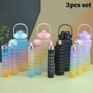 Three-piece Motivational Sports Water Bottles Set (2000ml, 850ml, 350ml)(Random Color) - Image 4