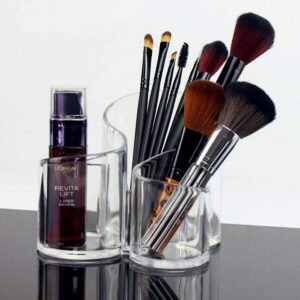 3 Compartment Acrylic Multi-Purpose Brush Cosmetic Organizer - Image 5