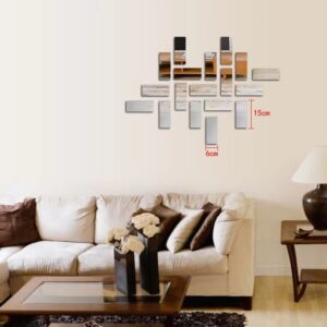 18pcs/set Fashion Mirror Brick Wall Sticker (Silver) - Image 2