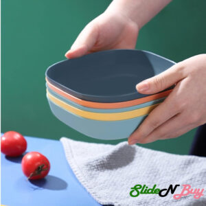 (NW000395) 10 Pcs Multi-function Spit Bone Plate Set Household Food Grade Plastic Elliptical Plate Set - Image 4