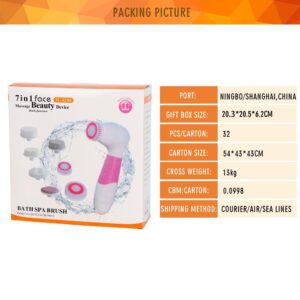 7-1 Facial Cleansing Brush Massage CNAIER Electric Sonic Rotation Waterproof - Image 1