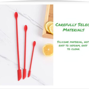 3 pcs Mini Silicone Telescopic Spatula and Scooping Spoon, Mini Makeup Spatula , Heat-resistant Silicone Spatula Sets for Cooking, Cosmetics - Image 2