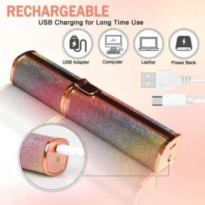 Blawless 2 in 1 eyebrow trimmer | 2 In 1 Hair Remover Chargeable , Multi Attractive Color With USB Charging Cable And Cleaning Brush - Image 4