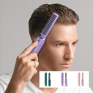 2-in-1 Hair Styling Brush, Straightener, Curler Comb Random Color - Image 4