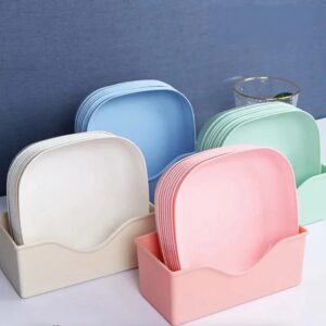 10pcs Plates Set With Holder (Random Colours) - Image 5