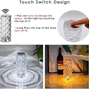 16 Colors Diamond Rose Crystal Lamp Bedside Acrylic Usb Rechargeable Table Lamp - Image 1