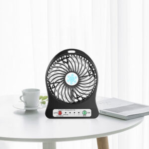 Portable Mini USB Fan Rechargeable Battery | 3-Level Speed Adjustable Electric Cooling Desktop Fan (Random Colors) - Image 4