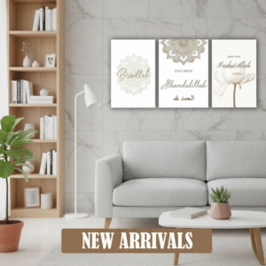 3-Piece Islamic Wall Art Frame Set ? Bismillah, Alhamdulillah & InshaAllah Quotes ? 8x11 Inch Modern Home D?cor with Double Tape for Easy Mounting - Image 3