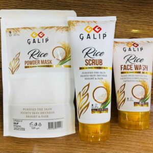 Galib Rice Facial Kit - 3-Step Skincare Set with Wash, Scrub, and Mask - Image 1