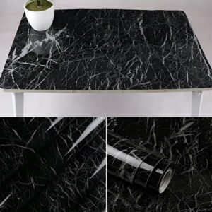 Self Adhesive Black Marble Sheet for Kitchen / Waterproof Anti Oil & Heat Resistant Wallpaper Sheet (Black) - Image 3