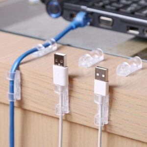 40 Pcs Smart Cable Organizer Desktop and Workstation Cord Clips / Cable Clips Organizer Desk Mouse Cable Wire Holder - Image 3