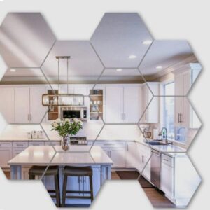 Hexagon Shape Acrylic Mirror Wall Stickers (18 Pc Set) - Image 4
