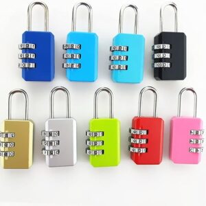 Greatangle-UK 3 Digit Code Combination Padlock For Luggage Combination Number Lock Padlock For Zipper Bag Suitcase Drawer Durable Locks black - Image 1