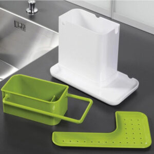 3-in-1 Soap Pump Dispenser With Sponge Holder Liquid Dispenser Container Hand Press Soap Organizer Kitchen Cleaner Tools hot with Self Draining Sink Tidy Organizer Brush Sponge Cleaning Cloth Holder - Image 2