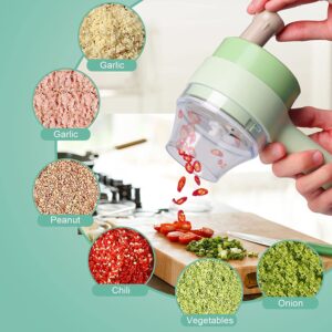 5 in 1 Handheld Hammer Electric Vegetable Cutter Set Mini Wireless Food Choppers Garlic Vegetable Chopper Slicer machine ( Random Color ) - Image 4
