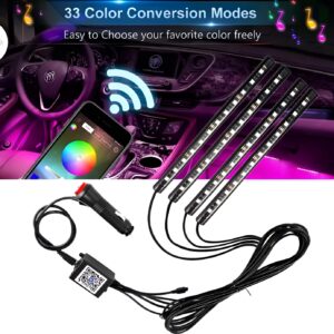 1set Car Rgb 48led Strip 5050smd 12w Decorative Auto Atmosphere Pathway Interior Ambient( Bluetooth Light) - Image 3