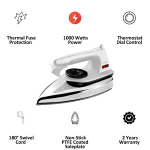 iron light weight random color Iron Pro - istri - dry iron - electric iron - best for traveling - 220volt - 1000 watt - fast and efficient - powerful pressing - for all fabrics - garment presses - Image 4