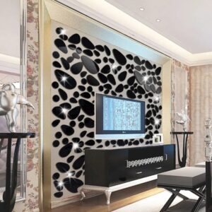 Pebbles Acrylic Mirror Stickers Wall Decorations (12pc) - Image 3