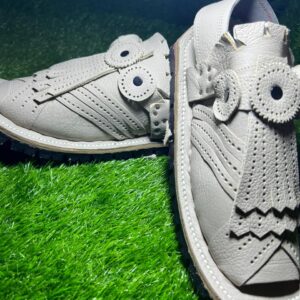 BALOCHI HANDMADE LEATHER GENTS SANDALS (White) - Image 1