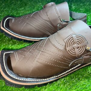 BALOCHI HANDMADE LEATHER GENTS SANDALS (Brown) - Image 1