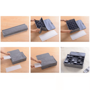 Socks Organizer | Drawer Organizer Divider Underwear Organizer, 24 Cell Collapsible Closet Cabinet Organizer Underwear Storage Boxes - Image 3