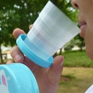 Pack of 2  Magic Glass for Kids, Folding Collapsible Magic Cup, Foldable Mug Glass for Travel, Outdoors, Hiking (Random Color) - Image 4