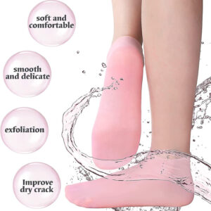 Silicone Jelly Socks Gel Moisturizing Socks Foot Care Protector Silicone Moisturizing Gel Heel Socks 1 Pair - Silicone Heel Pad Waterproof For Foot Care - Multi-Purpose Socks - Image 3
