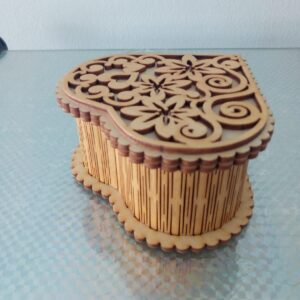 Wooden Heart Shape Jewelry Box - Image 2