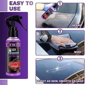 3 In 1 High Protection Quick Car Coating Spray, Ceramic Car Coating Spray Crystal Coating For Car Wax Spray Plastic Parts Refurbish Agent Car Hand Spray (100 Ml) - Image 3