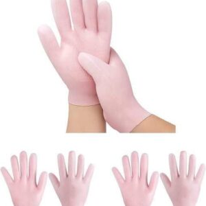 (1 Pair) Moisturizing Glove Set, Silicone Gel Spa Gloves For Dry Cracked Skin - Image 1