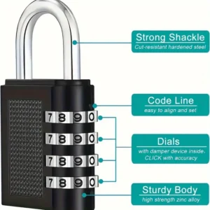3 Digit Combination Padlock for locker Luggage suitcase Travel bag (Random color) - Image 4