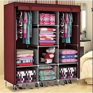 3 Door Fancy & Portable Foldable Closet Wardrobe Storage Organizer with Shelves Foe Multi Purpose - Image 4