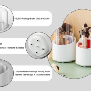 Brush Container Makeup Brush Holder Dust-proof Rotating Plastic Lipstick Eyebrow Pencil Vanity Supplies ( random color) - Image 2