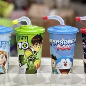 Kids Sipper with Straw durable and BPA-free plastic, (random color and deign ) for boys and girls - Image 3