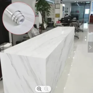 Self Adhesive White Marble Sheet for Kitchen - Anti Oil and Heat Resistant Wallpaper - Image 2