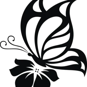 Butterfly With Flower designed Wall Sticker - Image 1