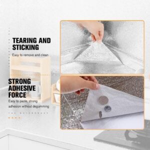 Silver Foil Kitchen Waterproof & Oil Proof Sticker | Aluminum Foil Self-Adhesive Sheet for Stove, Cabinets & Walls ? Heat Resistant Wallpaper (60?200cm) - Image 4